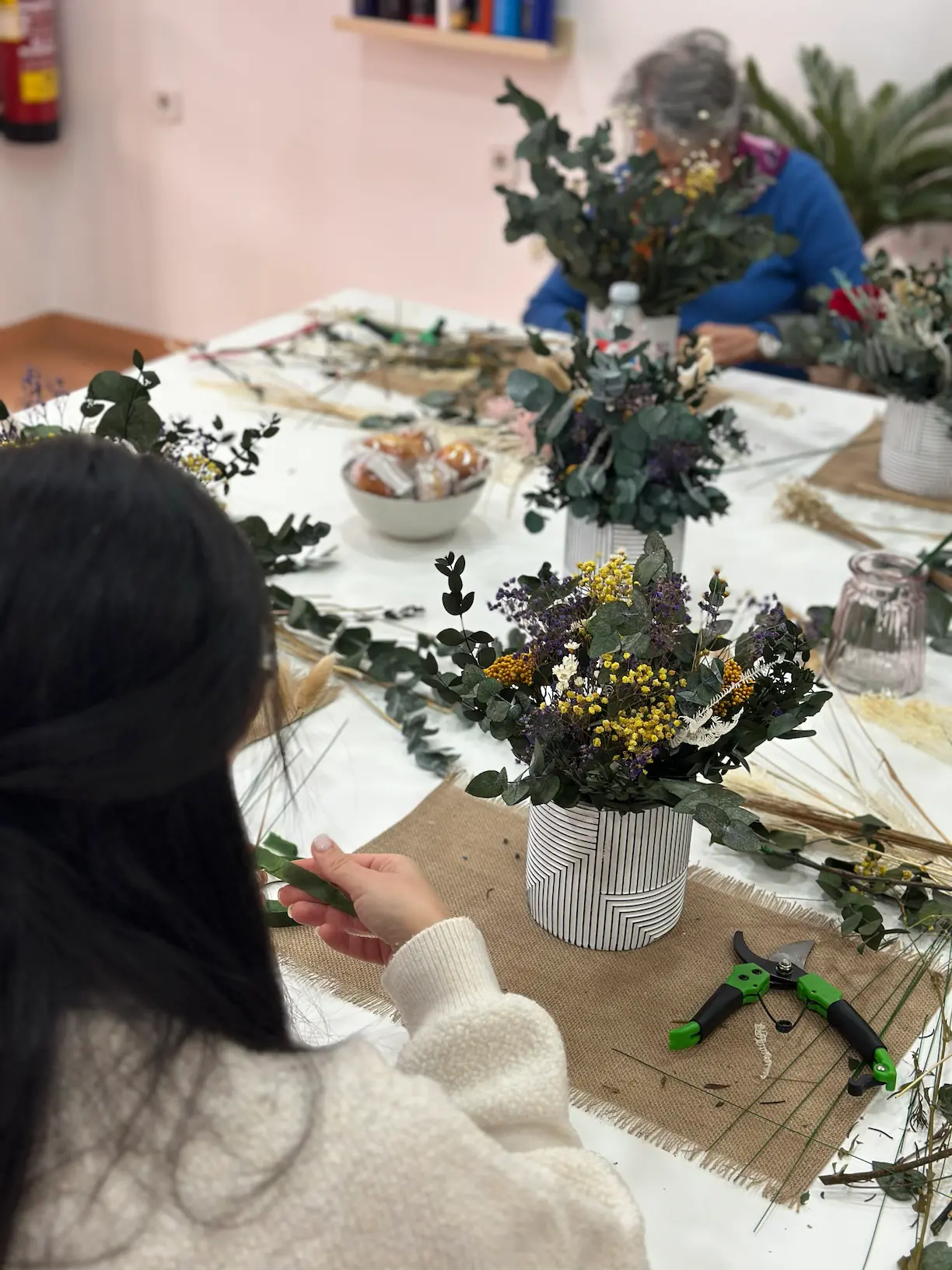 Taller de maceta de flores preservadas en madrid