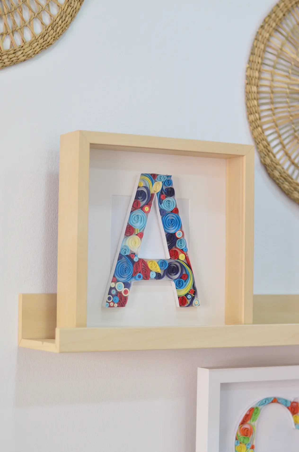taller quilling letra con marco