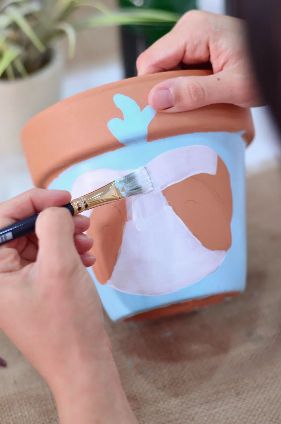 pintar maceta con animales