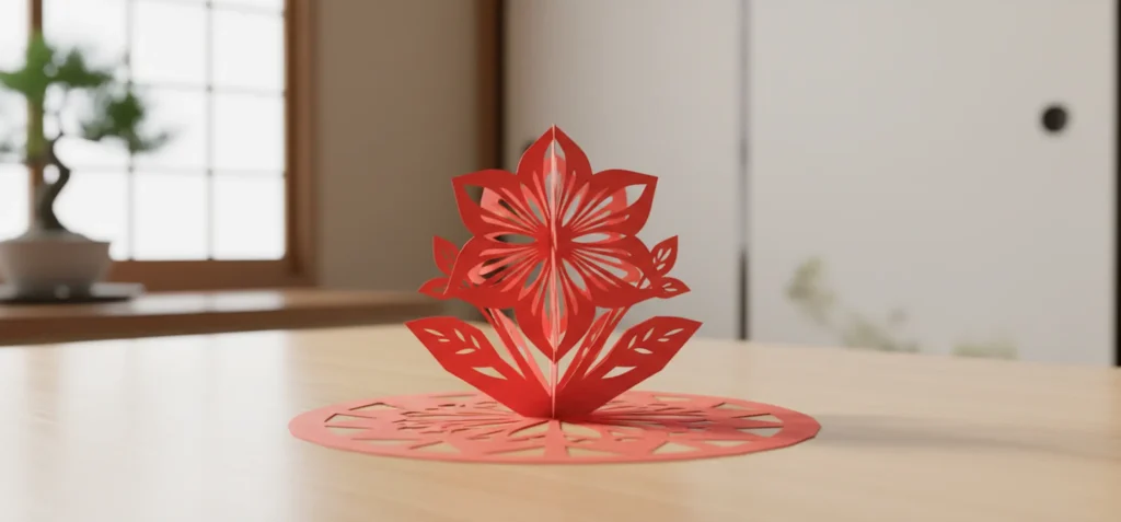 Proyecto de una flor de kirigami