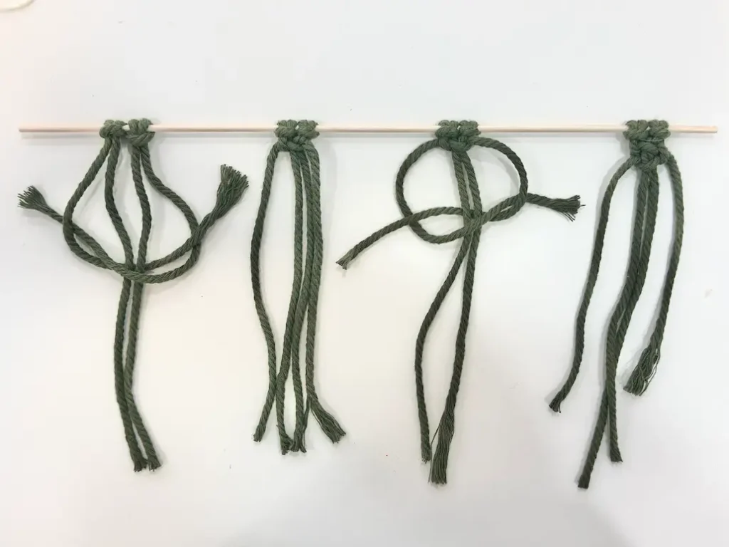 Nudo cuadrado de macramé