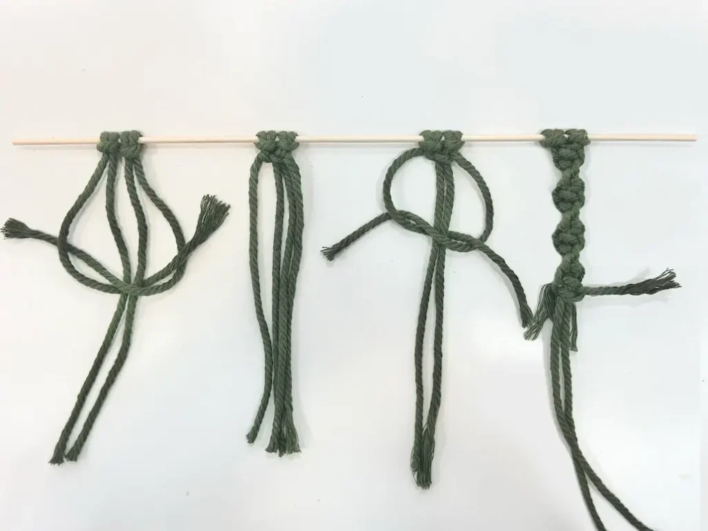 Nudo espiral de macramé