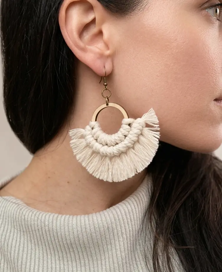 crea tus pendientes de macrame