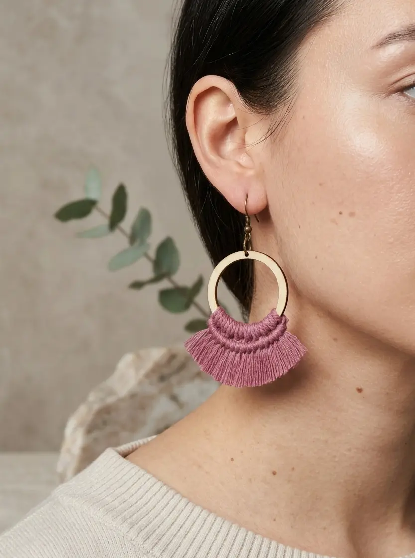 taller de pendientes de macramé